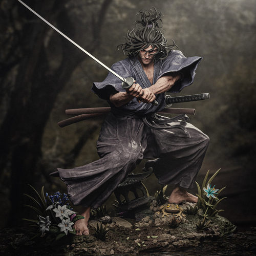 D278 Miyamoto Musashi 宫本武藏 GK白模手办 光固化3D打印 STL图