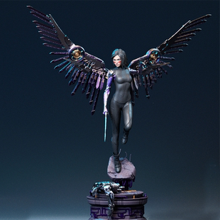 战斗天使 光固化3D打印 阿丽塔 GK白模手办 STL图纸 Alita D055