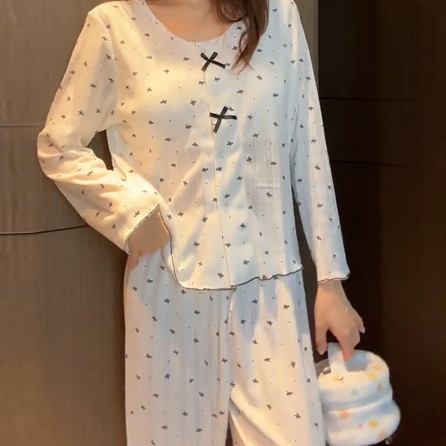 欧货德绒睡衣女2026秋冬圆领长袖可爱减龄舒适亲肤家居服套装