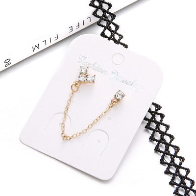 tassels chain ear-hook diamond earrings Ear Studs Female耳钉