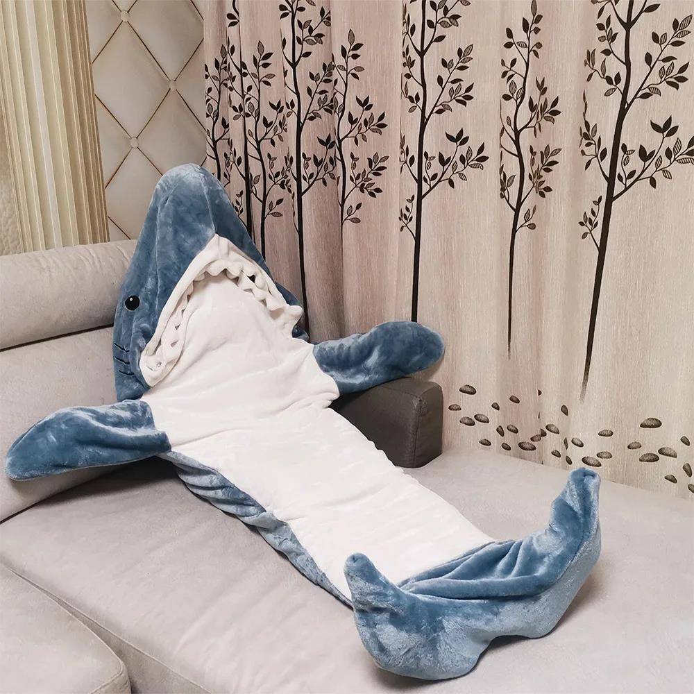 Cartoon Shark Sleeping Bag Pajamas Office Nap Shark Blanket