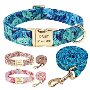 for Dog Leash Pet Collars Large Floral Small Set Collar Dogs