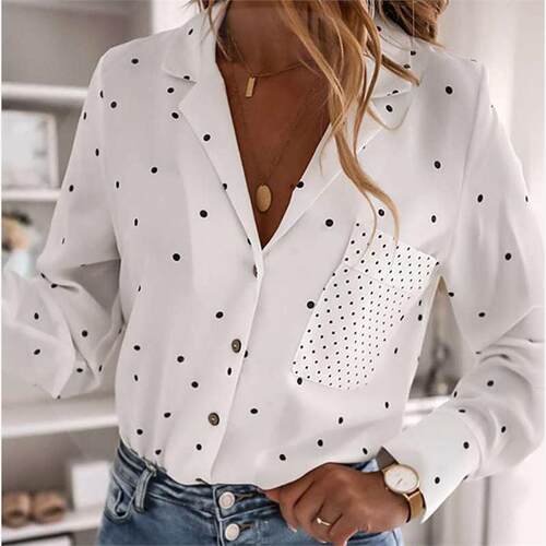 Pocket White Shirts Blouse