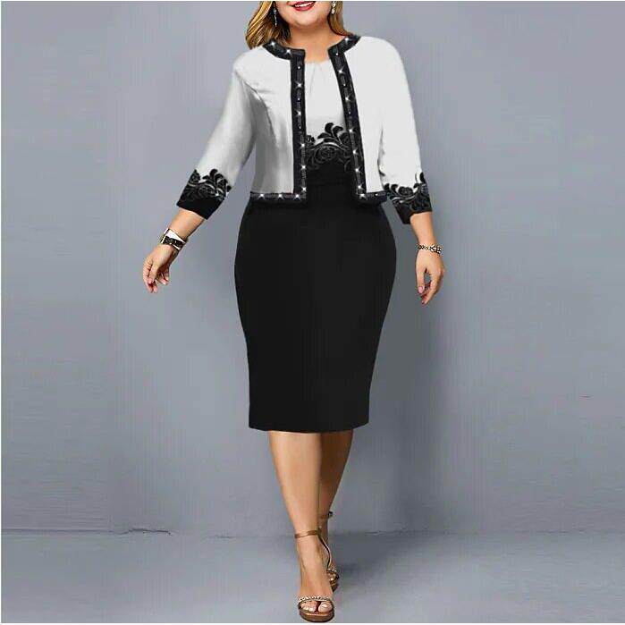 Printing two-piece packet buttock big yards dress skirt 套装