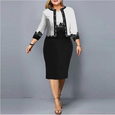 Printing two-piece packet buttock big yards dress skirt 套装