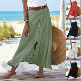 Summer Skirt Skirts For Women High Waist dresses Beach White