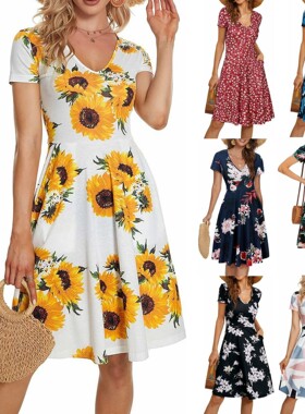 Cotton Woman Fancy Dress Dresses For Women Print Cute Denim