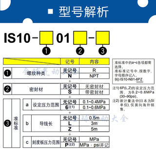 SMC正品压力开关 IS10-01S-6/3C-IS10-01S-L PS1000/PS1100-R06L