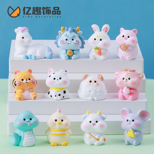 龙盛十二生肖桌面迷你小摆件