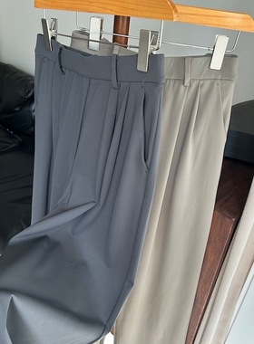 lu家新晋女神！daydrift四面弹力休闲女高腰宽松休闲裤西装阔腿裤