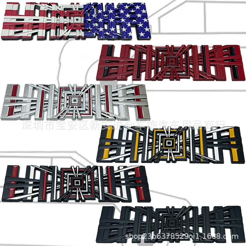 适用于特斯拉Model3/Y/S/X金属后尾标车标贴PLAID改装3D立体外饰