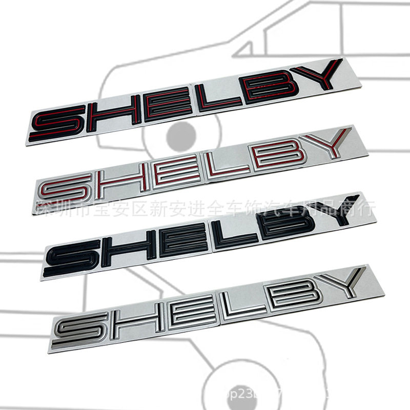 适用于福特野马SHELBY英文机头盖车标眼镜蛇GT改装个性3D立体车贴