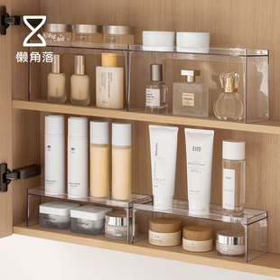懒角落镜柜收纳盒分层架浴室卫生间透明护肤化妆品面膜置物架隔板