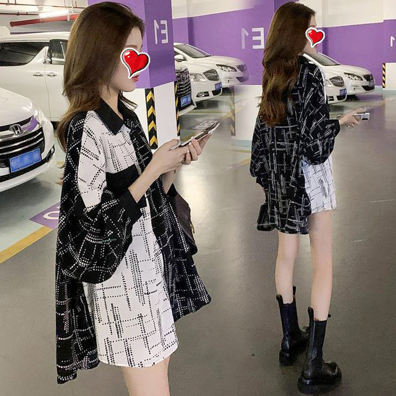 임부복 셔츠 가을 나들이 패셔너블한 상의 자켓 인터넷 연예인 정장 얇은 셔츠 활용도 높은 중기장 밑단 셔츠