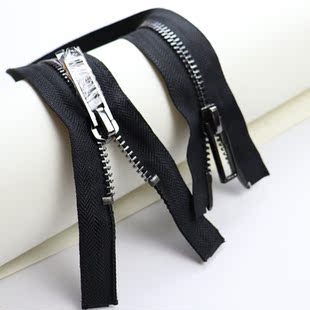 8号金属铜拉链大外套拉链双头开口单头闭尾Y牙拉链枪色黑白色包邮