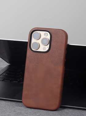 Urban Case 复古疯马皮拍摄按键全包磁吸适用于iPhone17promax手机壳苹果16pro皮质保护套防手汗防指纹商务风