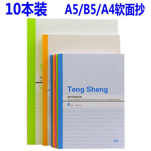 10本A5笔记本子办公记事本