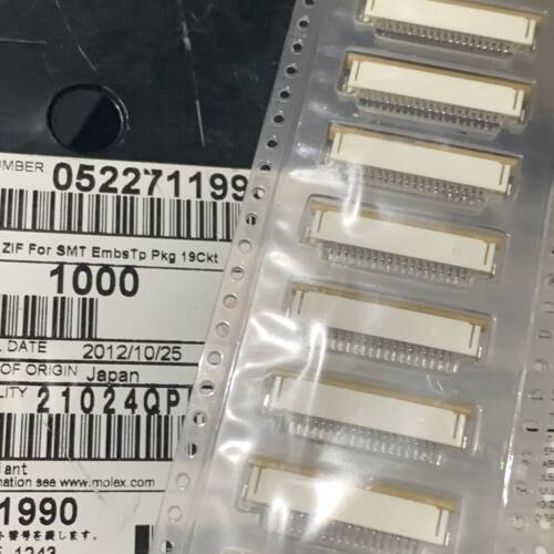 0522711990 52271-1990 MOLEX莫仕连接器 1.0MM 19P下接拉锁 现货