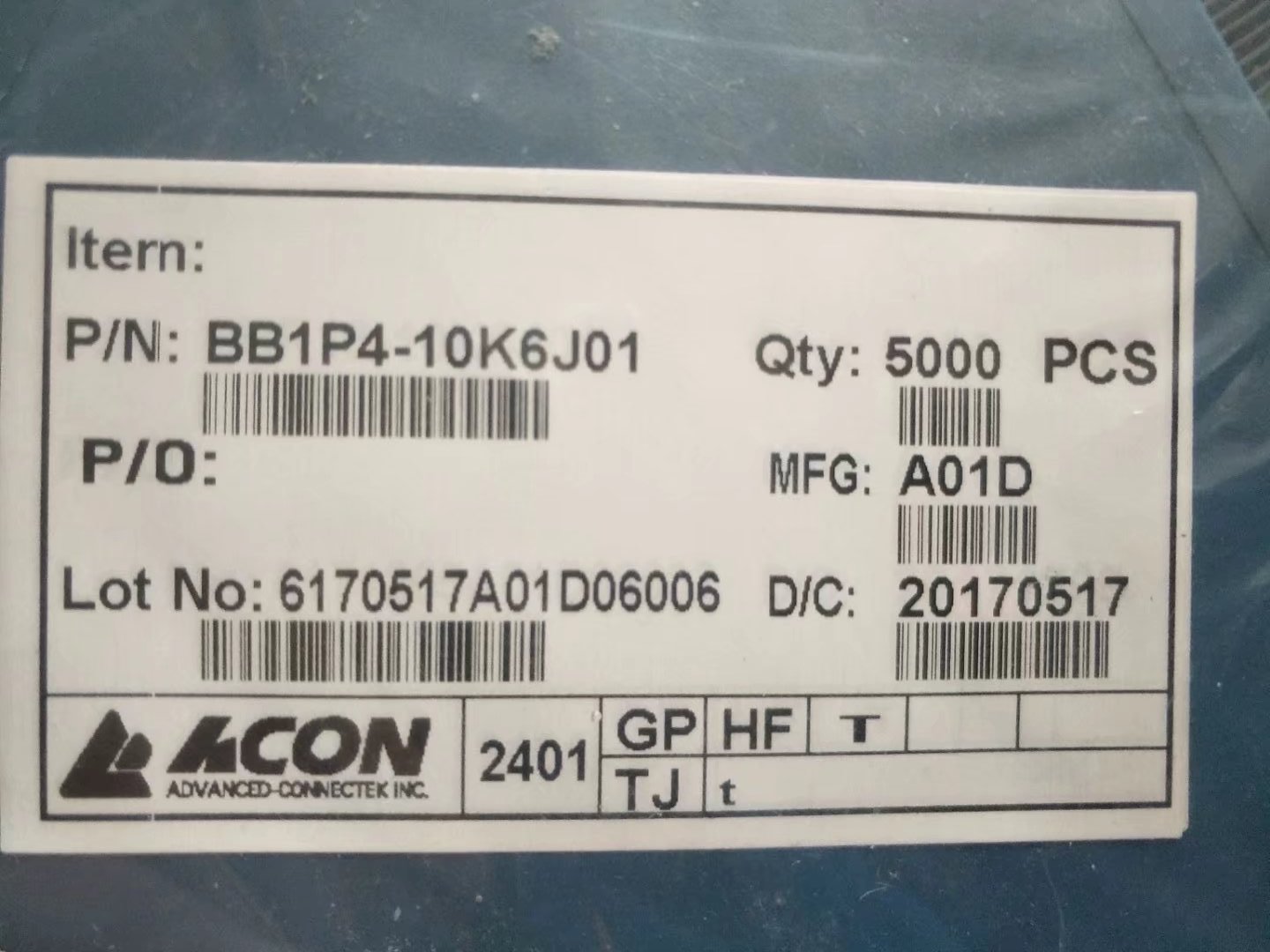 ACON连展板对板连接器 BB1P4-10K6J01 0.4mm间距10P公座 深圳仓储