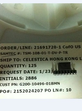 SAMTEC/申泰 TSM-108-01-T-DV-P-TR 16P 连接器 原装 现货