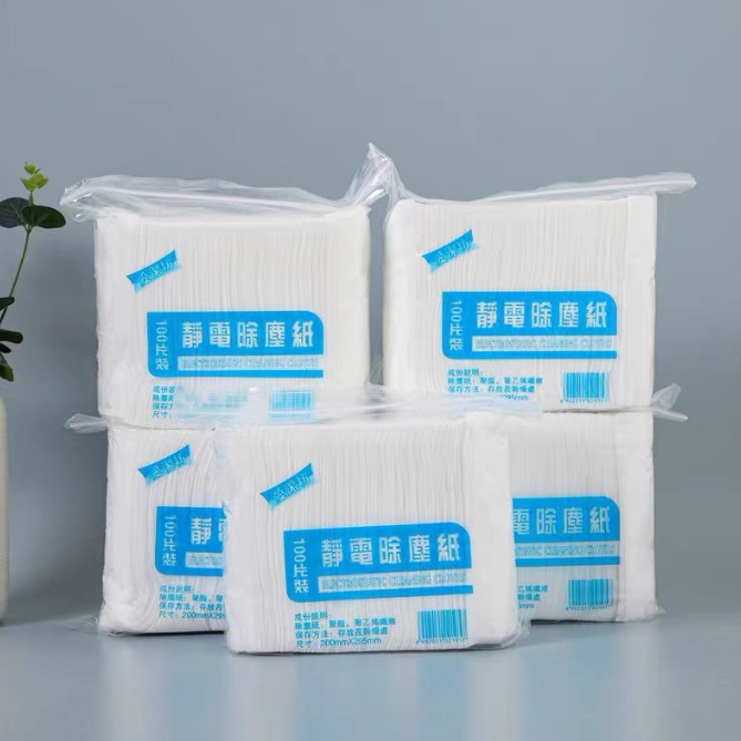 100片静电干巾家用除尘纸一次性鸡毛掸子吸尘纸宠物毛发清洁神器