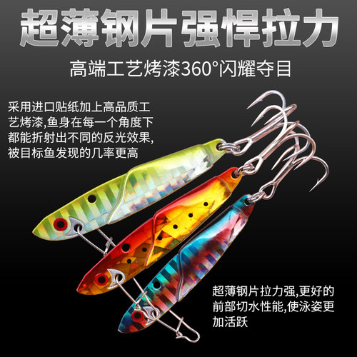 浪秦铁板浪牛路亚金属饵钓翘嘴红尾鲶鱼震动VIB假饵