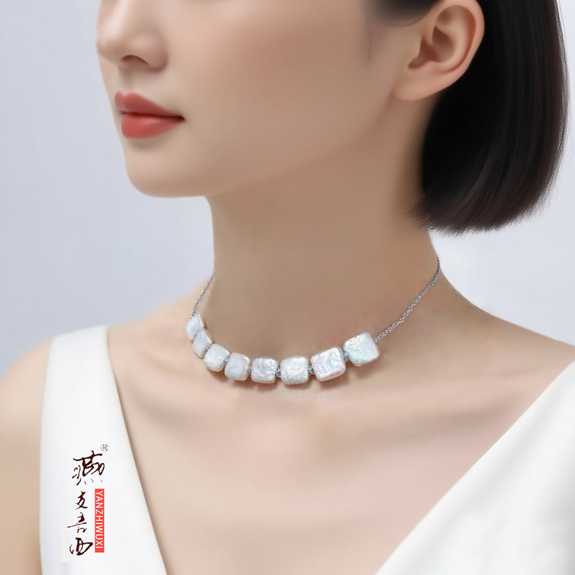甲状腺疤痕项链天然珍珠项链女小众设计感高级韩版骨链