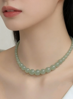 甲疤痕项链天然和田玉项链真品送妈妈玉石项链术后遮挡项链可调节