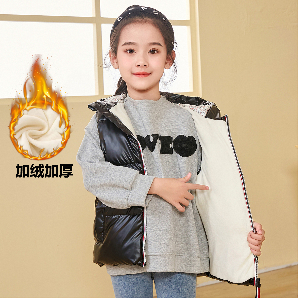 儿童羽绒棉马甲秋冬季