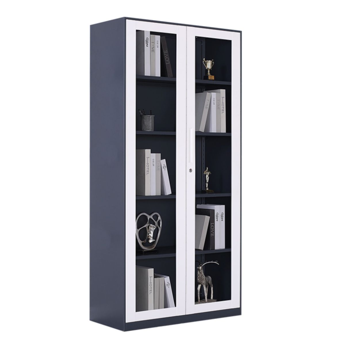 钢制加厚灰白咖白套色文件柜铁皮柜财务凭证柜带锁资料储物矮柜子