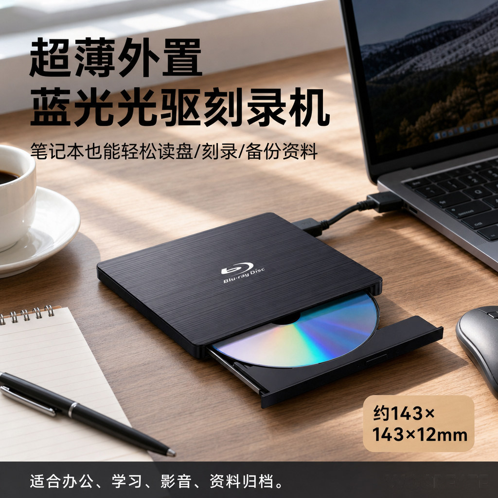 蓝光光驱外置USB3.0刻录机全区DVD/CD移动光驱笔记本台式机免驱