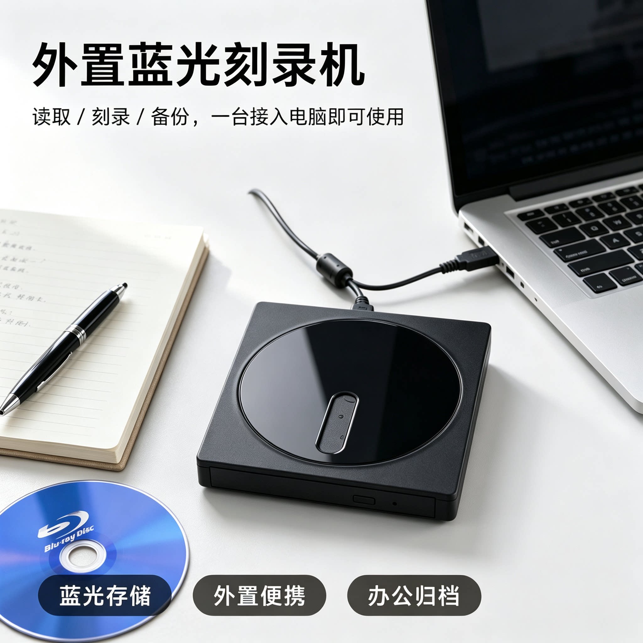 外置蓝光刻录机USB3.0笔记本台式机通用DVD/CD读取刻录外接光驱