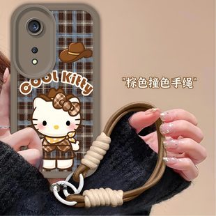 BD00新款 格纹凯蒂猫适用华为HiNova12se手机壳Hi nova12z全包FINAL60a磨砂可爱KT猫防摔软壳高级感保护套SPR