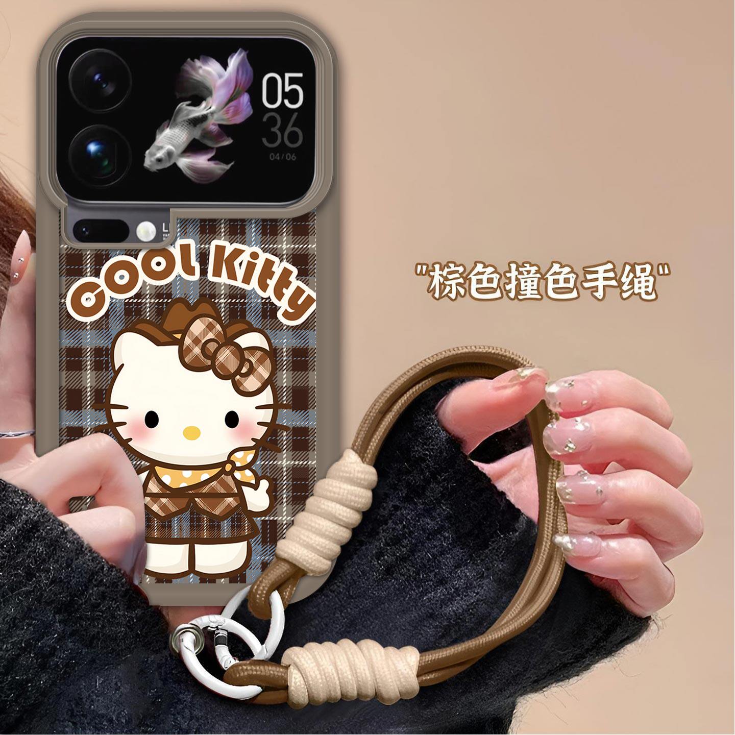 格纹凯蒂猫适用于小米17ProMax 17Pro手机壳小米17全包Xiaomi磨砂可爱KT猫防摔软壳高级感保护套卡通创意新款