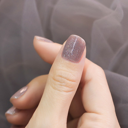 玩卡171薄梅星辰冰淇淋亮晶晶裸灰色树脂闪粉美甲芭比光疗甲油胶