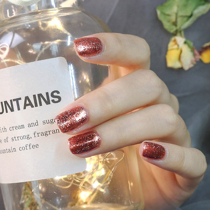 玩卡170金铜金箔树脂闪亮闪闪美甲芭比持久可卸光疗铂金甲油胶