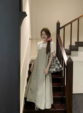 NN | 2025新款时尚百搭韩版休闲吊带连衣裙宽松显瘦设计感两件套