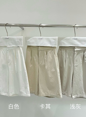 NN | 2025新款百搭休闲裤女夏薄款高级感设计感高腰阔腿裤短裤