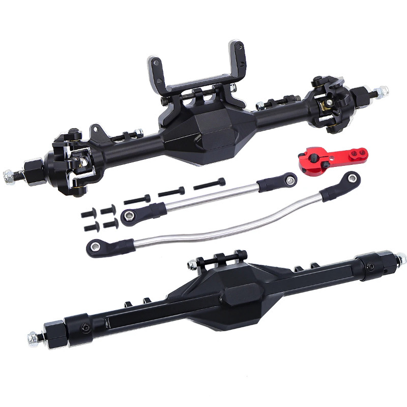 1|10 시뮬레이션 등산 자동차 SCX10 II 90046 CNC 알루미늄 합금 전면 및 후면 액슬 스트레이트 액슬 어셈블리