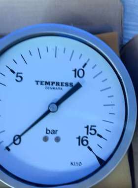 丹麦TEMPRESS压力表，KL10型号，0-16bar测量