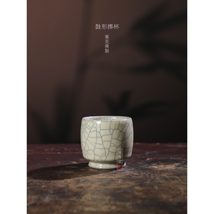 叶克伟龙泉青瓷古儿纯手工茶杯中式传世哥窑捧杯高端仿古一图一物