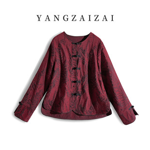 XQ260 秋冬时尚 羊在在民族风日常新中式 国风上衣女设计感盘扣小衫