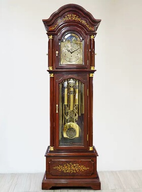 德国肯宁家九音管大红酸枝机械落地钟欧式客厅复古实木大座钟立钟