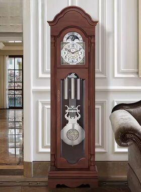 德国赫姆勒机芯实木客厅落地钟欧式机械座钟现代新中式摆钟复古钟