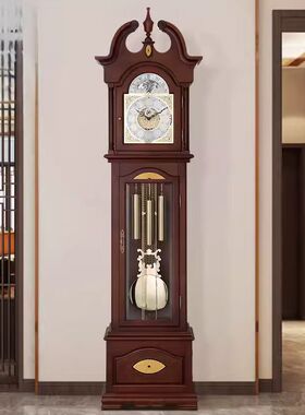 德国赫姆勒进口钟表机械客厅新中式实木落地钟家用复古摆件大座钟
