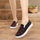 一脚蹬平底防滑厚底休闲懒人鞋 新款 单鞋 绣花帆布鞋 老北京布鞋 女鞋