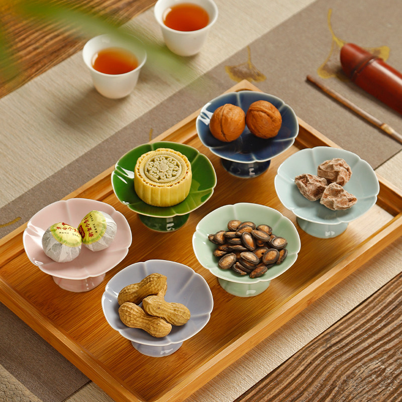 陶瓷高脚盘中式复古禅意茶点盘高足盘家用水果盘零食干果点心托盘,餐饮具,果盆/果盘/果篮,淘宝优惠券,粉丝福利购,淘宝优惠卷