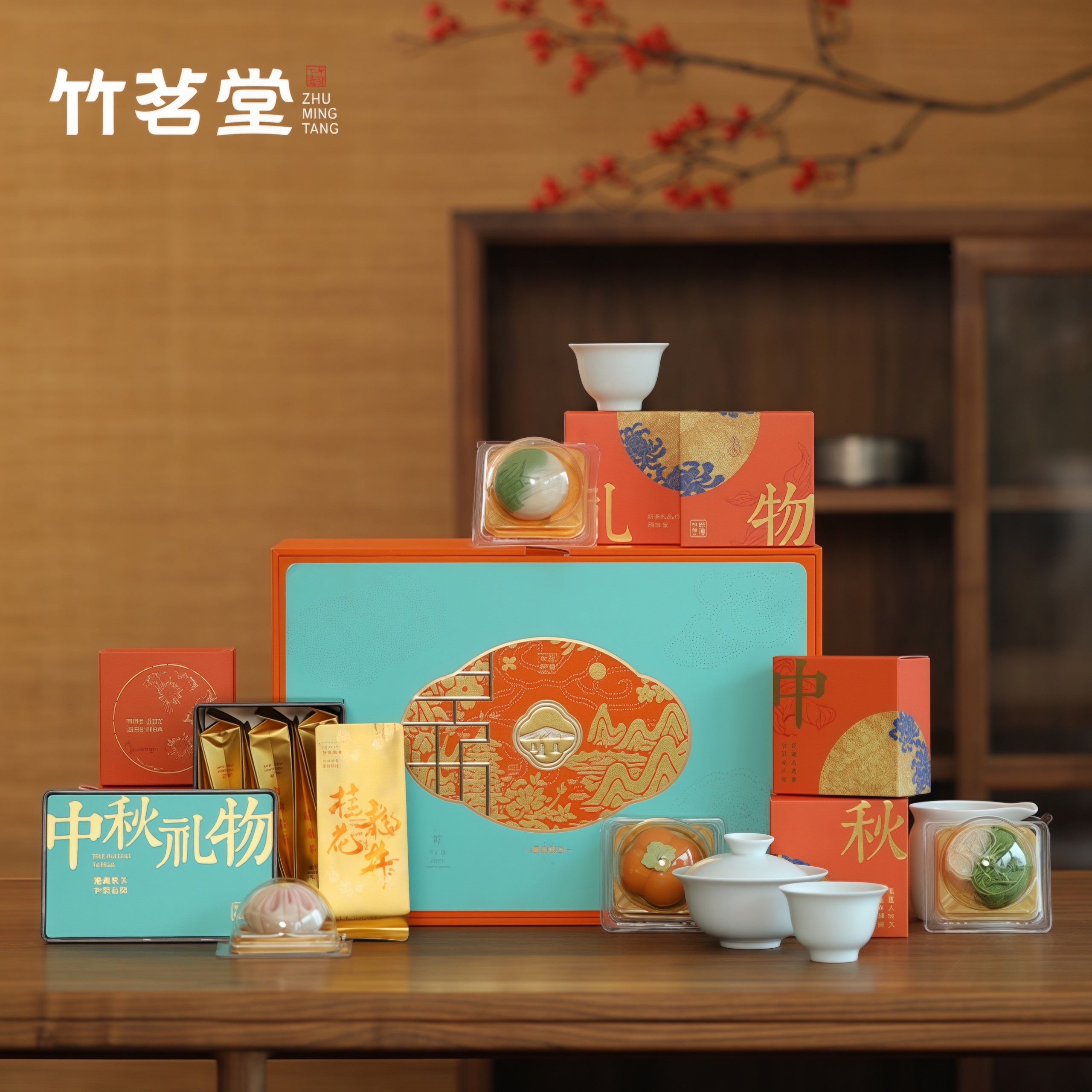 【中秋礼盒】手提高档月饼礼盒杭州特产茶叶茶具团购送礼伴手礼