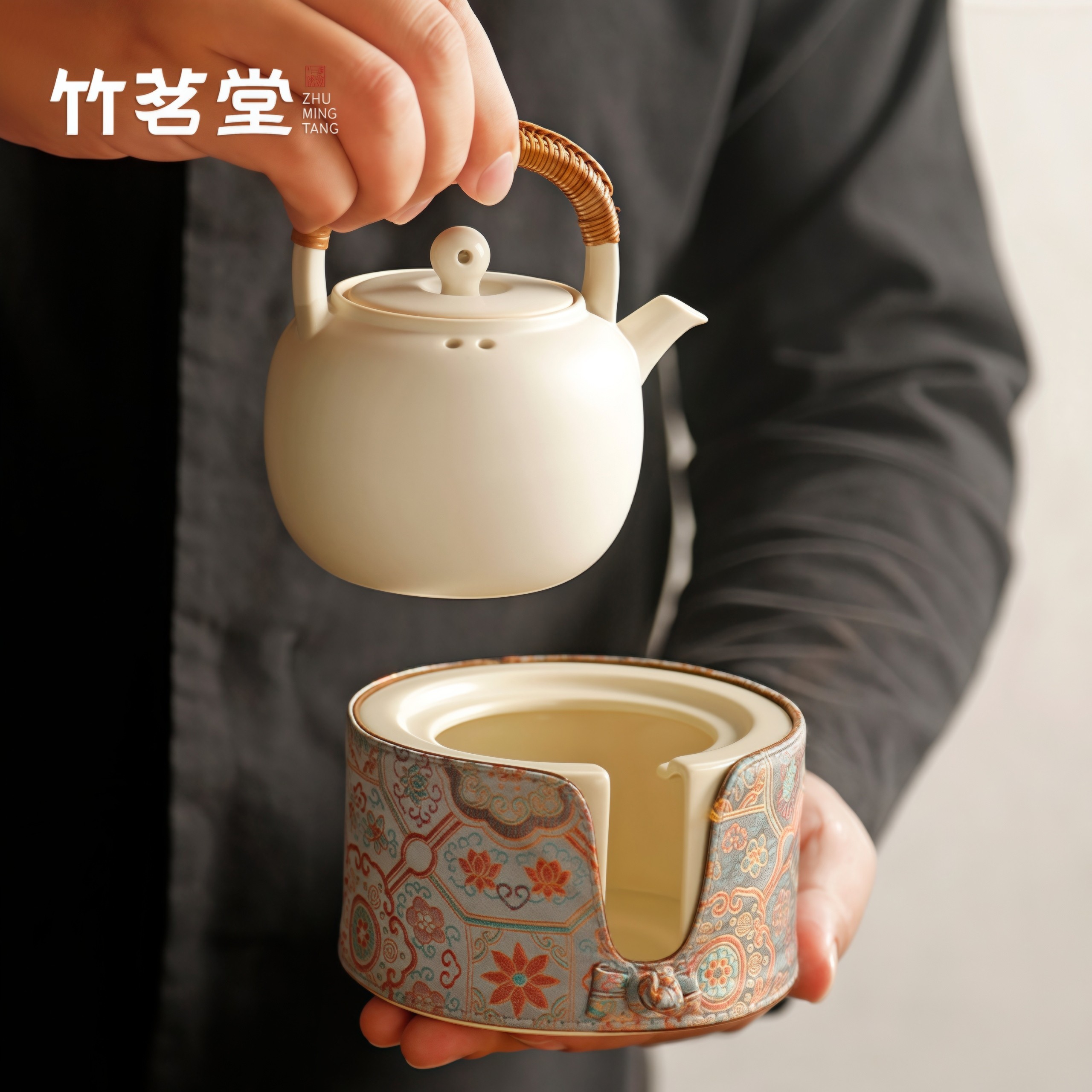 围炉煮茶温茶器温茶炉煮茶器蜡烛酒精灯加热底座苏打釉提梁壶茶壶,餐饮具,煮茶炉,淘宝优惠券,粉丝福利购,淘宝优惠卷