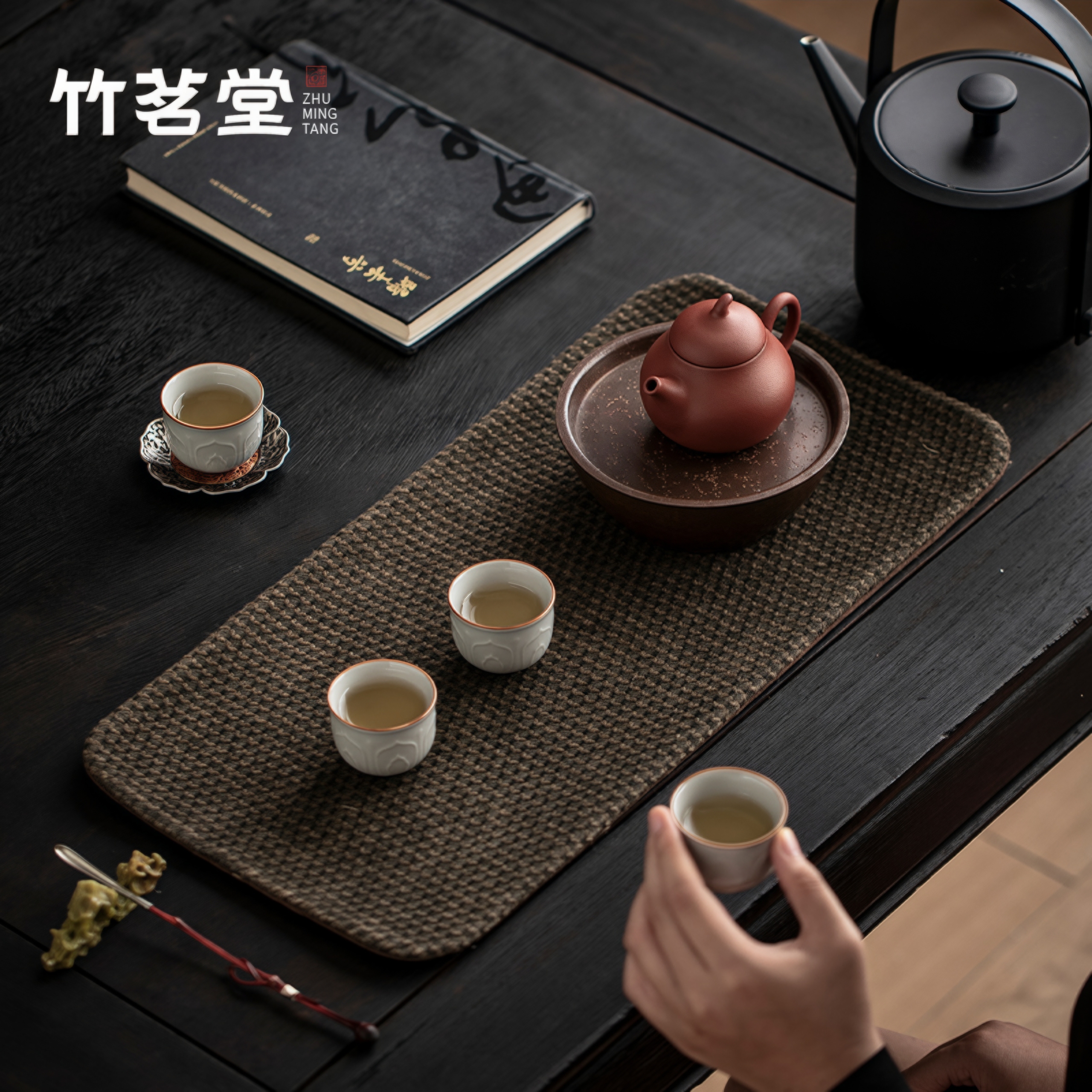 新中式复古棉麻干泡茶席茶垫茶桌